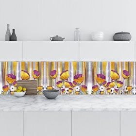 StickerArt 3D Golden Flower 60x100 cm Mutfak Tezgah Arası Folyo
