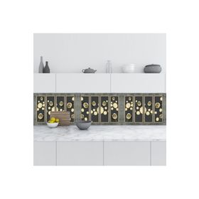 StickerArt 3D Golden Flower Bordür Motif 60x200 cm Mutfak Tezgah Arası Folyo