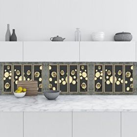 StickerArt 3D Golden Flower Bordür Motif 60x200 cm Mutfak Tezgah Arası Folyo