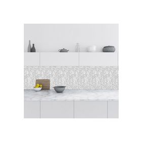 StickerArt 3D Gri Çiçek 60x500 cm Mutfak Tezgah Arası Folyo