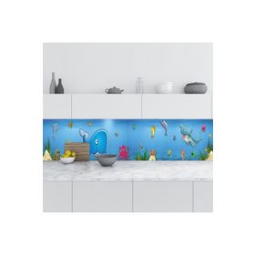 StickerArt Balıklar Çizim 60x300 cm Mutfak Tezgah Arası Folyo