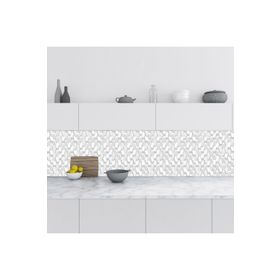 StickerArt Beyaz Altıgen 60x500 cm Mutfak Tezgah Arası Folyo