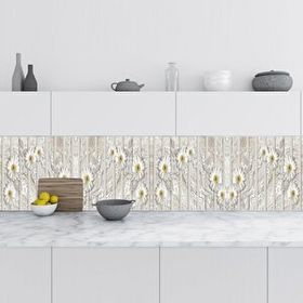 StickerArt Beyaz Papatya 60x200 cm Mutfak Tezgah Arası Folyo