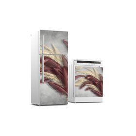StickerArt Buzdolabı ve Bulaşık Makinası Beyaz Eşya Kaplama Güzel Tüyler Sticker