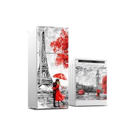 StickerArt Buzdolabı ve Bulaşık Makinası Beyaz Eşya Kaplama Paris Yağlıboya Sticker