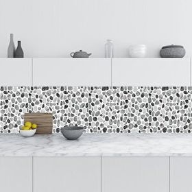 StickerArt Dekoratif Pattern 60x500 cm Mutfak Tezgah Arası Folyo Fayans Kaplama Folyosu