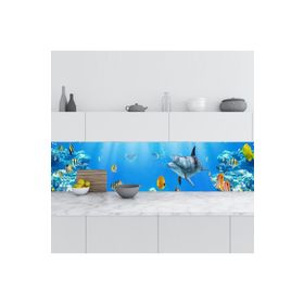 StickerArt Denizaltı Balıklar 60x300 cm Mutfak Tezgah Arası Folyo