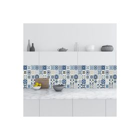 StickerArt Fayans Mavi Desen 60x500 cm Mutfak Tezgah Arası Folyo