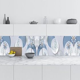 StickerArt Kelebek Elmas Çiçek 60x200 cm Mutfak Tezgah Arası Folyo