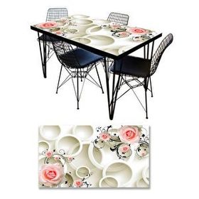 StickerArt Yuvarlak Gül Masa Kaplama Folyosu