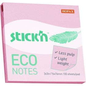 Stickn 21746 Eco Pembe 76x76 100 Yaprak Yapışkanlı Not Kağıdı