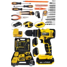 Stilmax Germany Hybrid Brushless Motor 58 V Panasonic Çift Akülü 30 Parça Darbeli Şarjlı Matkap
