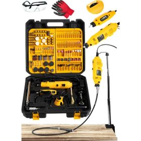 Stilmax SUPER550 Italy 462 Parça 500W Devir Ayarlı Çift Adet Dremel Taşlama Gravür Oyma Makinesi Zımpara Set