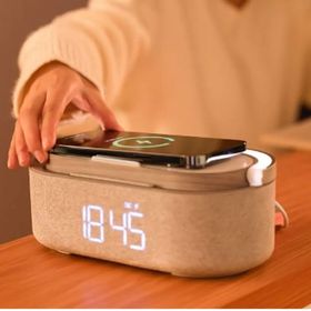 Stobom Keyif Taşınabilir Bluetooth Hoparlör Saat Wireless Şarj Cihazı