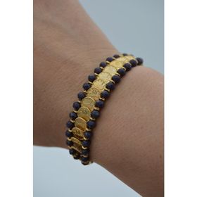 Stoneage Altın Kaplama Çek Kristali Bileklik