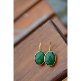 Stoneage Altın Kaplama Jade Doğal Taş Bayan Küpe