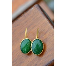 Stoneage Altın Kaplama Jade Doğal Taş Bayan Küpe