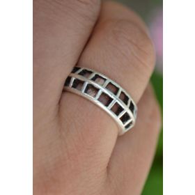 Stoneage Antik Gümüş Bohem Unisex Ayarlanabilir Yüzük