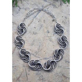 Stoneage Bayan Kolye Yapraklı Bohem Vintage Hint Gümüşü Gerdanlık