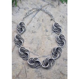 Stoneage Bayan Kolye Yapraklı Bohem Vintage Hint Gümüşü Gerdanlık