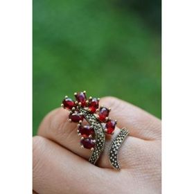 Stoneage Bordo Salkım Ayarlanabilir Kadın Yüzük