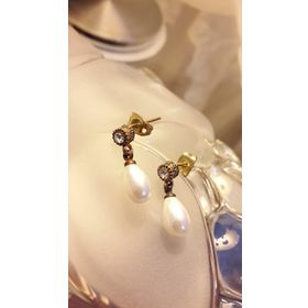 Stoneage Doğal Taş Beyaz Mini Damla İnci Küpe