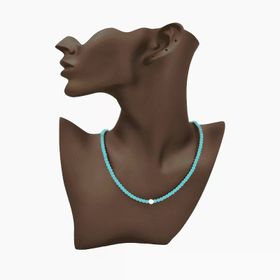 Stoneage F04348 İnci ve Turkuaz Kilit Şifa Kolyesi