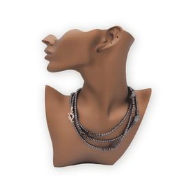 Stoneage F04358 Ametist ve Hematit Taşlı Tasarım Gemici Kilit Kolye