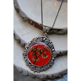Stoneage Gerçek Çiçeklerden Yapılmış Tasarım Bayan Kolye
