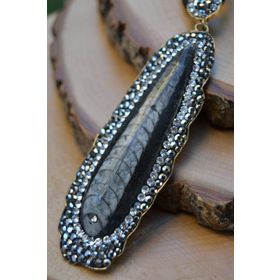 Stoneage Jewellery Balık Fosili Doğal Taş El Yapımı Bayan Kolye