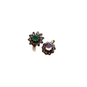 Stoneage Jewellery Çift Çiçek Bronz Yüzük