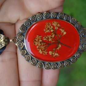 Stoneage Jewellery Gerçek Çiçek El Yapımı Bayan Kolye