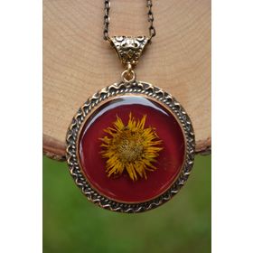 Stoneage Jewellery Gerçek Çiçek El Yapımı Bayan Kolye