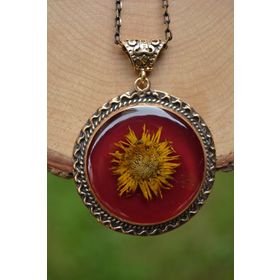 Stoneage Jewellery Gerçek Çiçek El Yapımı Bayan Kolye