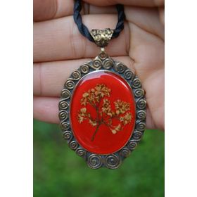Stoneage Jewellery Gerçek Çiçek El Yapımı Bayan Kolye