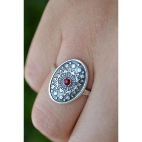 Stoneage Jewellery Gümüş Kaplama Mineli Bayan Yüzük