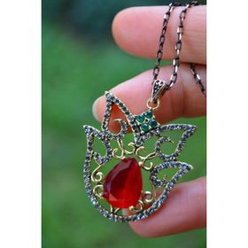 Stoneage Jewellery Kök Yakut Otantik Bayan Kolye