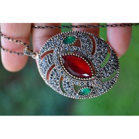 Stoneage Jewellery Kök Yakut Taşlı Otantik Kolye