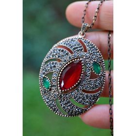 Stoneage Jewellery Kök Yakut Taşlı Otantik Kolye
