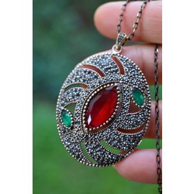 Stoneage Jewellery Kök Yakut Taşlı Otantik Kolye