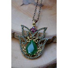 Stoneage Jewellery Kök Zümrüt Otantik Bayan Kolye
