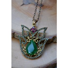 Stoneage Jewellery Kök Zümrüt Otantik Bayan Kolye