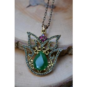 Stoneage Jewellery Kök Zümrüt Otantik Bayan Kolye