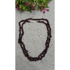 Stoneage Jewellery Lal Doğal Taş Çift Sıra Bayan Uzun Kolye