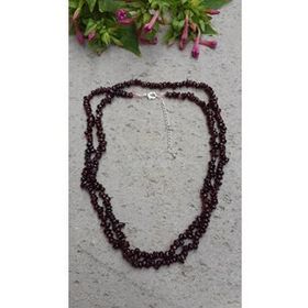 Stoneage Jewellery Lal Doğal Taş Çift Sıra Bayan Uzun Kolye