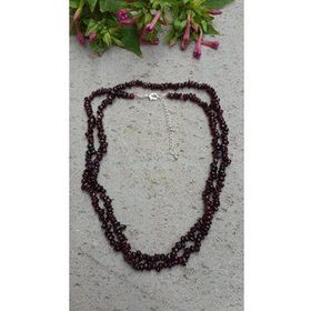 Stoneage Jewellery Lal Doğal Taş Çift Sıra Bayan Uzun Kolye