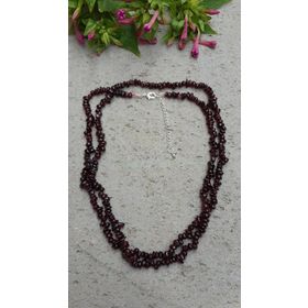 Stoneage Jewellery Lal Doğal Taş Çift Sıra Bayan Uzun Kolye