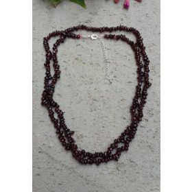 Stoneage Jewellery Lal Doğal Taş Çift Sıra Bayan Uzun Kolye