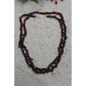 Stoneage Jewellery Lal Doğal Taş Çift Sıra Bayan Uzun Kolye