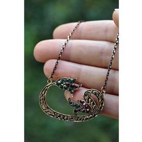 Stoneage Jewellery Lal Doğal Taş Vav Bayan Kolye